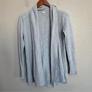 Anthropologie Moth Heather Light Gray Lightweight‎ Draped Open Knit Cardigan M